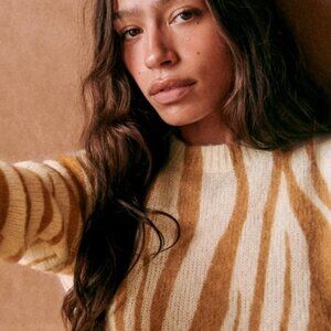 Sezane Indiana Jumper in Zebra Print, Size M